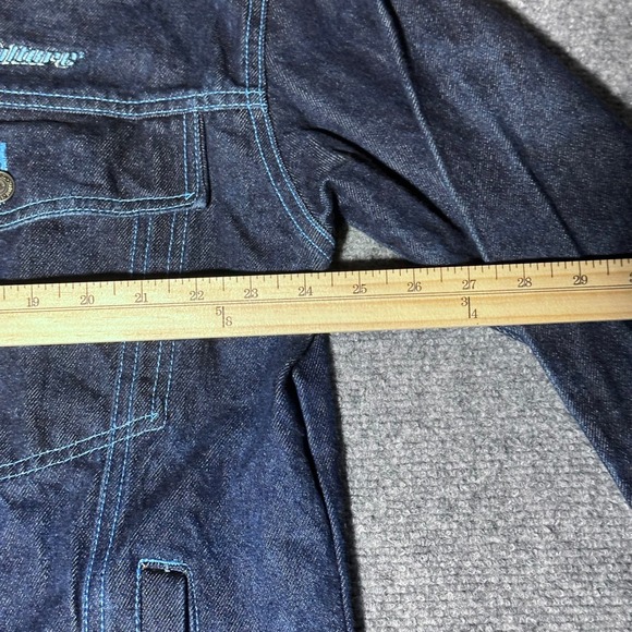 Y2K Vintage Culture Denim Jacket Dark Blue Workwear 100% Cotton Taiwan Size‎ L - Picture 7 of 10